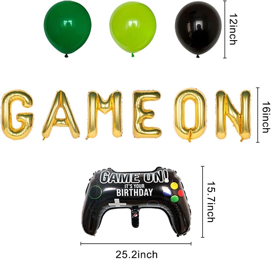 caicainiu Video Game Birthday Party Supplies Game On Party Decoration