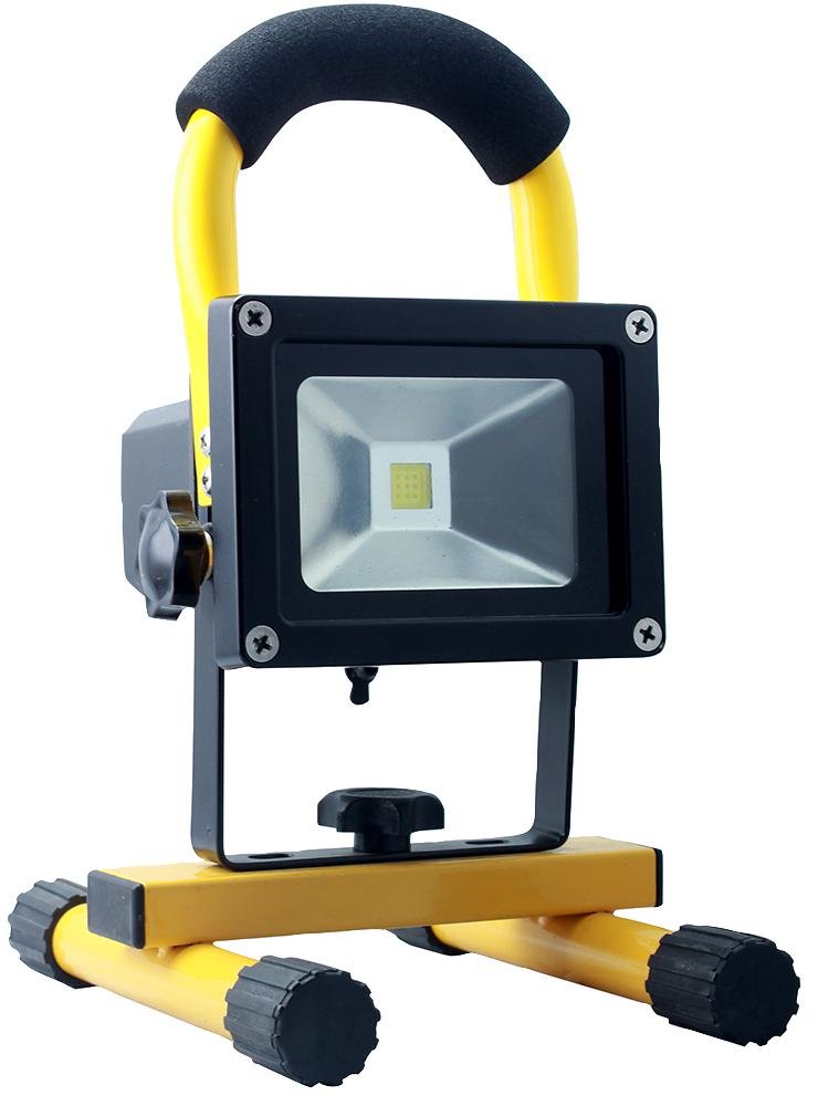 PRO ELEC 10W Rechargeable LED Worklight – 750 Lumen, IP65 Waterproof, Tilt & Rotate, UK Mains & Car Charger – PEL00019