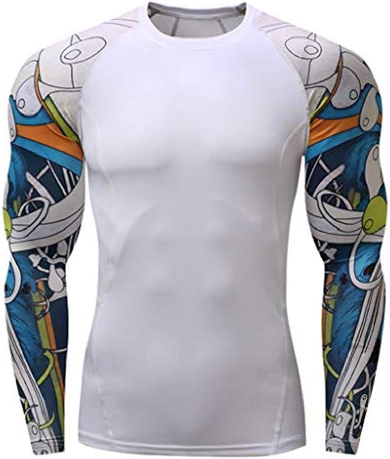 Men's Thermal Compression Shirts Long Sleeve Tops Fast Dry Sports Tight Elastic Breathable Sports Tops