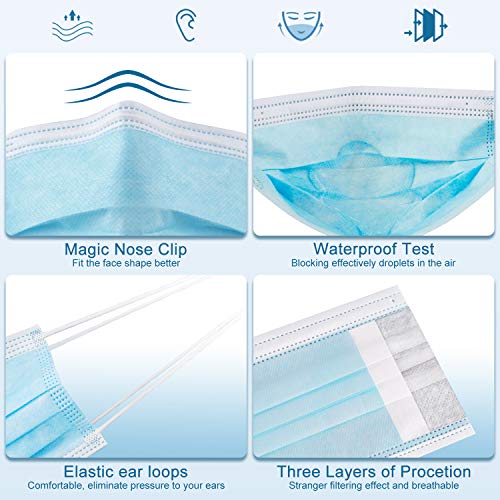 Hotodeal 50 Pcs Disposable Face Masks, Breathable Face Mask 3 Layer Facemask, Lightweight Facial Masks for Adult, Men… - Image 4