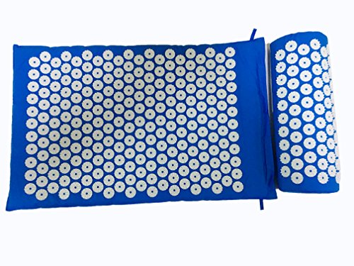 LVEA Acupressure Mat and Pillow Set with Bonus Carry Bag (Blue)