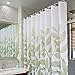 MangGou Leaves Fabric Shower Curtain,Polyester Bathroom Curtain,Decorative Shower Curtain Liner with 12 Hooks,Machine Washable,72 x 72 inch,Green