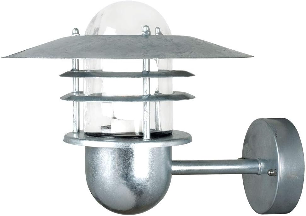 Nordlux Agger Outdoor Wall Light Silver Galvanized Steel E27 Coastal/Marine Safe - Garden, Patio, Entrance Mains Powered, IP54 - Image 4