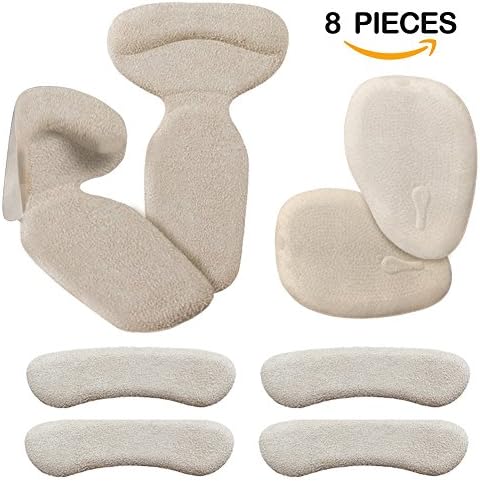 High Heel Inserts for Women (4 Pairs) Metatarsal Pads Ball of Foot Cushion Anti Slip Shoe Insoles - Improve Shoes Too Big, Blister Prevention, Relieve Forefoot Pain and Plantar Fasciitis Pain (Beige)