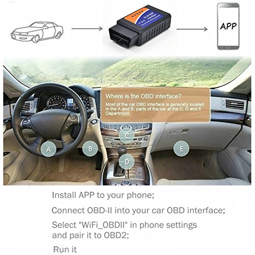 [Upgraded Chip] WiFi OBD2 Scanner Car Diagnostic Tool - Vehicle Code Reader Wireless OBD II Check Engine for iOS Android & Windows Device, More Than 3000 Code Database - Thumbnail 2