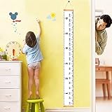 Homdipoo Kids Room Wall Decor Baby Height Growth Chart Ruler, Roll-up Canvas Height Chart Removable Wall Hanging Measurement Chart Wall Decor with Wood Frame for Kids Nursery Room 79