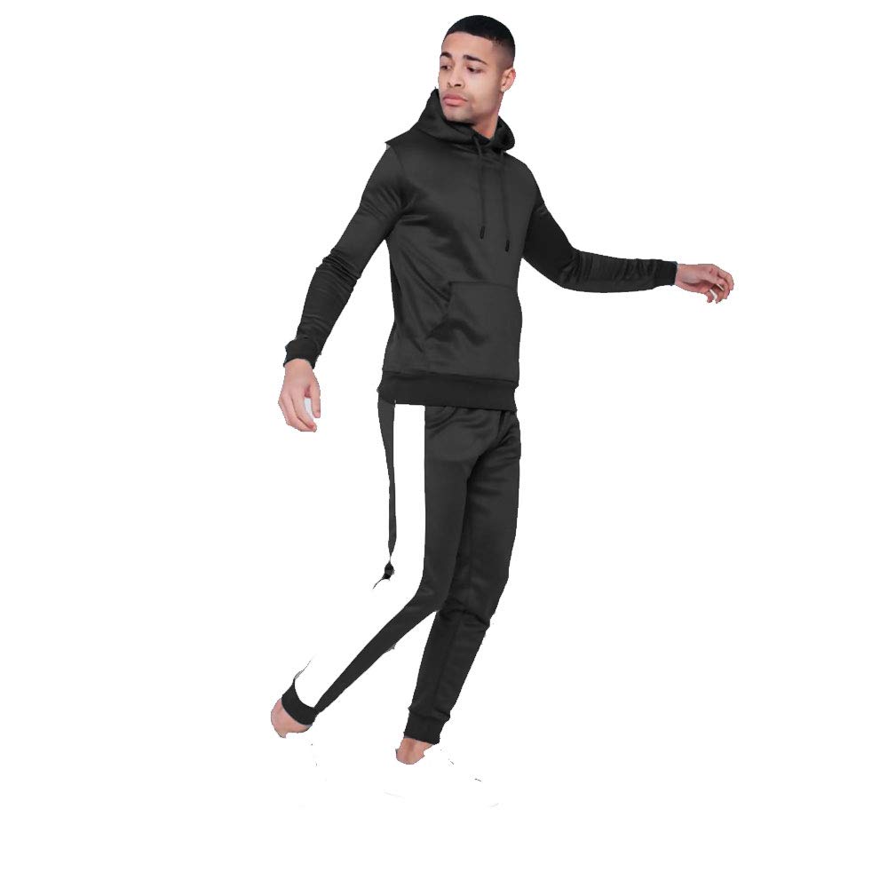 mens black slim fit tracksuit
