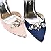 ELEGANTPARK BH 2 Pcs Shoe Clips Leaf Design Rhinestones Wedding Party Decoration Antique Silver