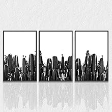 signwin 3 Piece Framed Canvas Wall Art Black and White Landscape Canvas Prints Home Artwork Decoration for Living Room,Bedroom - 16