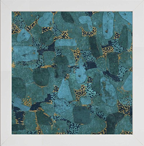 Frame Company Watson Range Gilded Stone Turquoise by Wild Apple Portfolio, Frame - 5 x 5 Inches, White