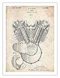 HARLEY DAVIDSON 1923 MOTORCYCLE ENGINE Patent Art Print (5