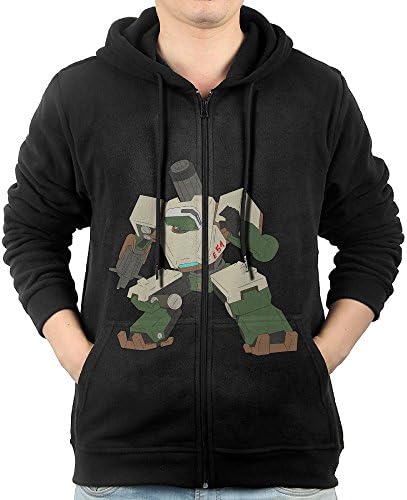 YUfunn Men's Games Overwatch Bastion Hooded Sweatshirt Pocket Zipper