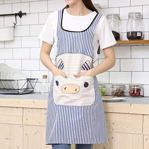 LYDCX Apron Stripe Waterproof Oilproof Apron Sling Summer Home Apron Adult Housework Apron Blue