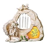 CT DISCOUNT STORE Solar Powered Memorial Angel with Chimes.