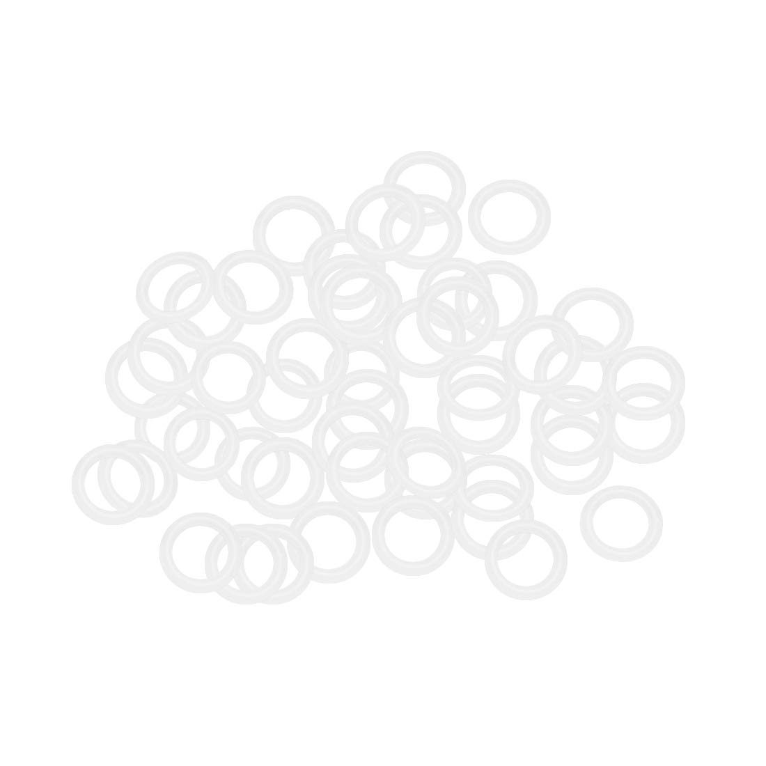 sourcing map Silicone O-Rings, 13mm OD 8.2mm ID 2.4mm Width VMQ Seal Gasket for Compressor Valves Pipe Repair, White, Pack of 50