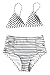 Cupshe Fashion Women’s Stripe Pattern High-waisted Bikini Set Beach Swimwear (M)