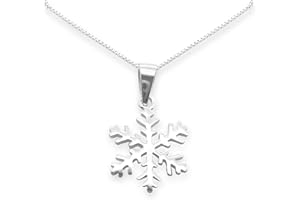 Sterling Silver Snowflake Necklace, Snowflake Necklace for Women, Snowflake Necklace for Teen Girls (20 inches)