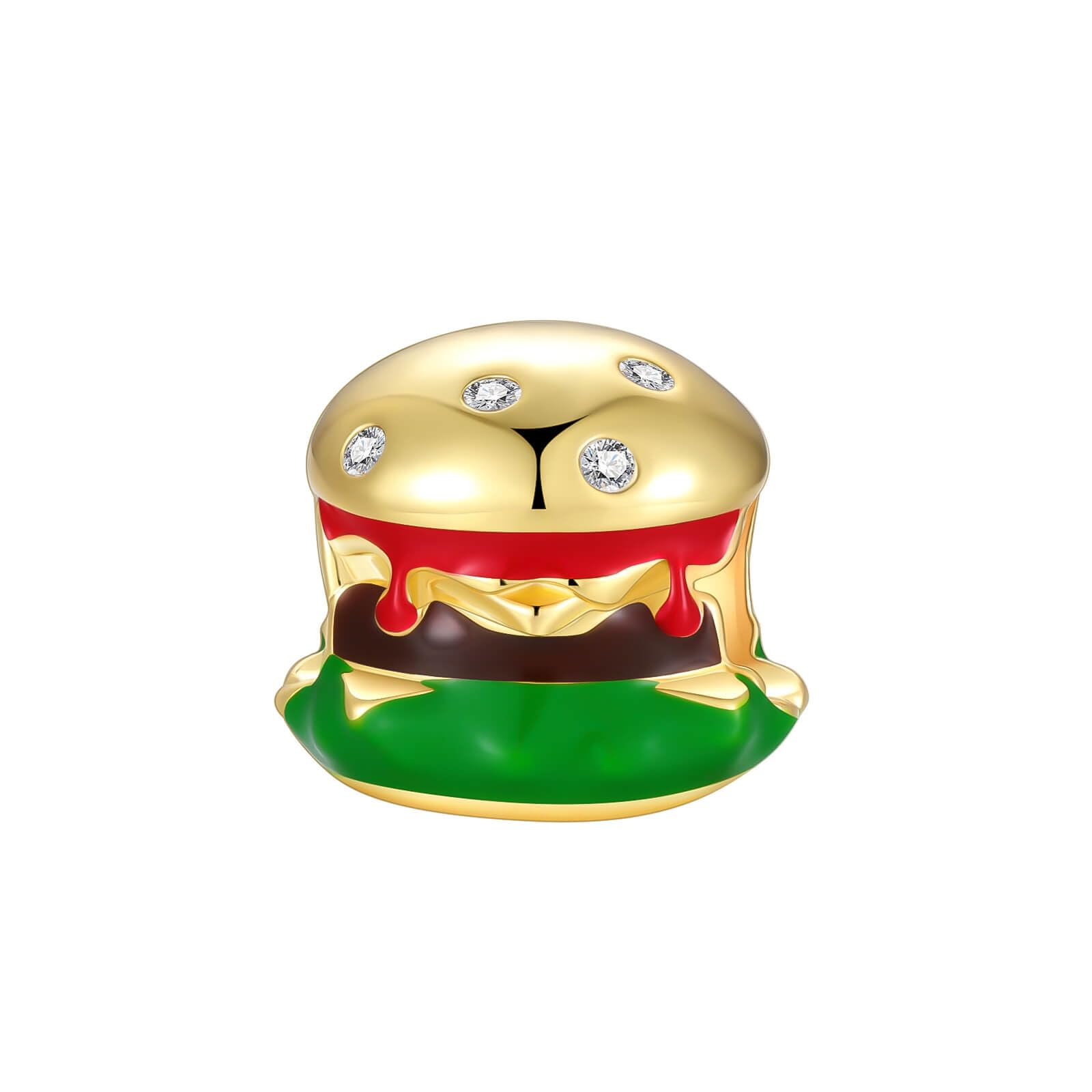 LUXILLA Hamburger Charm 925 Sterling Silver Charms