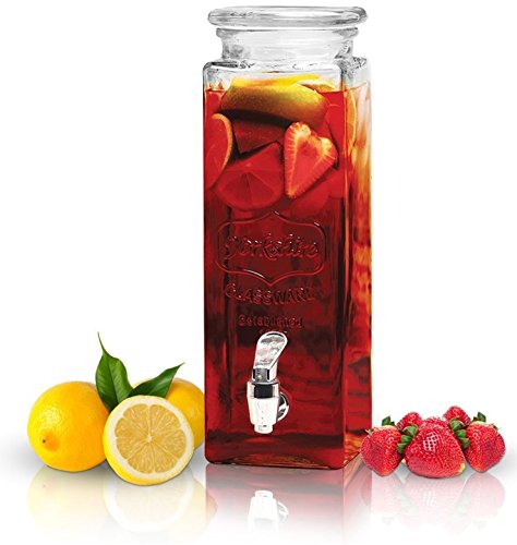 Circleware-Tall-Square-Mason-Jar-Glass-Beverage-Dispenser-with-Lid-Fun-Party-Entertainment-Kitchen-Glassware-Water-Pitcher-for-Juice-Beer-Punch-Iced-Tea-Cold-Drinks-25-Quarts-Yorkshire