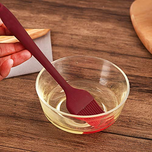 Premium BPA Free Silicone Basting Pastry Brush Set Food Grade Heat Resistant Nonstick Silicone Brush for Baking,Cooking & Grilling - Strong Stainless Steel Core Design (Red) - Thumbnail 4