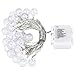 Battery Operated String Lights, DecorNova 9.8 Feet 15 LED Crystal Ball String Lights with Waterproof 3 AA Battery Case & 8 Lighting Modes for Indoor Outdoor Decorations, Cool White