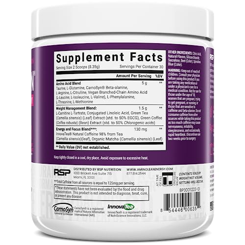 RSP NUTRITION AminoLean Pre Workout Powder, Amino Energy & Weight