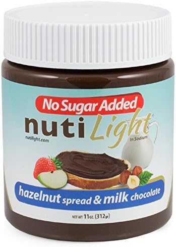 Nutilight Hazelnut and Cocoa Spread with Milk, 11 Ounce (Pack of 16)