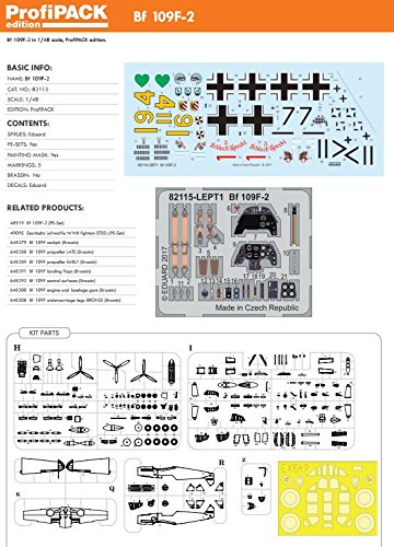 1:48 Eduard Kits Profipack Bf 109f-2 Model Kit.