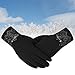 Vbiger Womens Winter Gloves Touch Screen Gloves Thick Warm Windproof Mittens (Black)