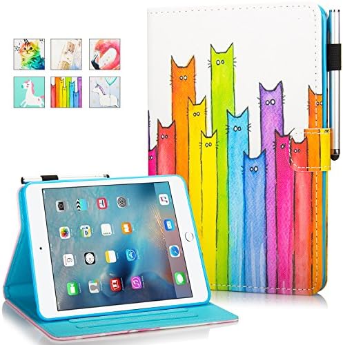 Monstek iPad Pro 10.5 Case,Smart Flip Leather Case Auto Wake/Sleep Kickstand Cover Wallet Protective Case for iPad Pro 10.5 Inch,2017 Release - 04 Colorful Cats