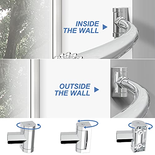 PrettyHome Adjustable Arched Curved Shower Curtain Rod Rustproof