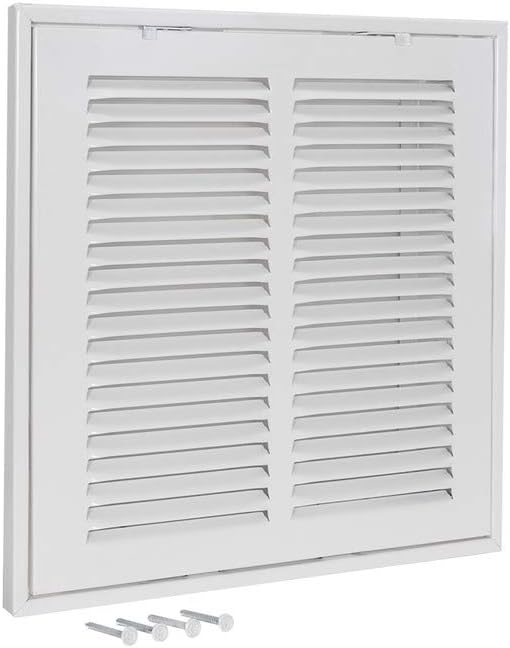 Registers, Grilles & Vents - EZ-FLO 10 x 10 Inch (Duct Opening) White Return Air Vent Cover for Wall or Ceiling, Solid Steel Return Air Grille, HVAC Air Return, 61657