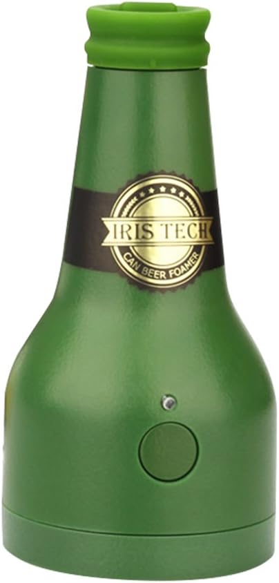 BESTOYARD Ultrasonic Beer Foamer Creative Bottle Shape Foam Maker Portable Outdoor Party Beer Bubbler for Canned Bottled Beer (Green)