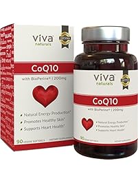 Viva Naturals CoQ10 200mg, 90 Vegetarian Softgels - Enhanced with BioPerine&reg; for Increased Absorption