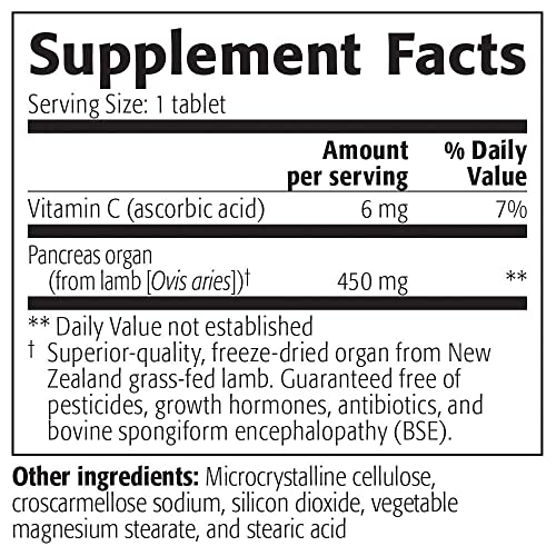 New Roots Herbal Pure Pancreas (30 Tablets) Raw Glandular · 450 mg