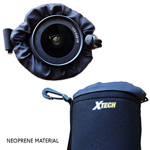 Xtech Large Soft Neoprene Lens Pouch for Nikon AF-S DX NIKKOR 55-300mm Lens, Nikon AF FX NIKKOR 70-300mm f/4-5.6G Lens, Nikon 70-300mm f/4.5-5.6G ED IF AF-S VR And All Large Lenses up-to 6.3' Inches