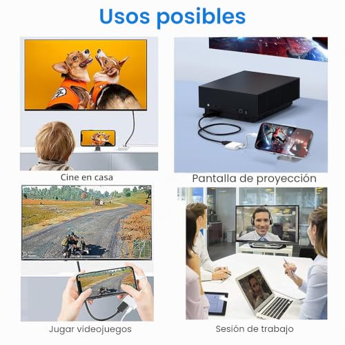 Denlane HDMI Digital AV Adapter for iPhone iPad - 1080P Video Audio Sync Display Converter Compatible with TV/HDTV/Monitor/Projector - Plug and Play