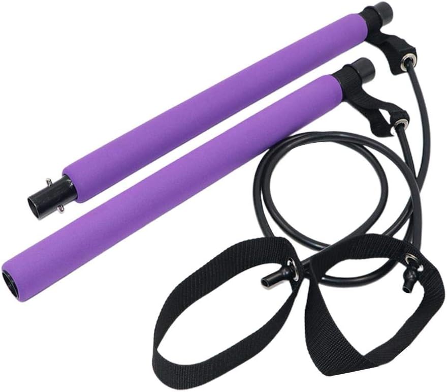 Portable Pilates Bar Kit Pilates Stick With Resistance Band Long Resistance Band Bar Toning Bar Yoga Pilates Stick Yoga Exercise Bar for Bodybuilding Workout
