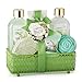 Home Spa Gift Basket - Magnolia &Tuberose Scent, 7 Piece Bath & Body Set For Women and Men with Shower Gel, Bubble Bath, Body Lotion, Bath Soap, Bath Bomb, Bath Salt & Wired Basket
