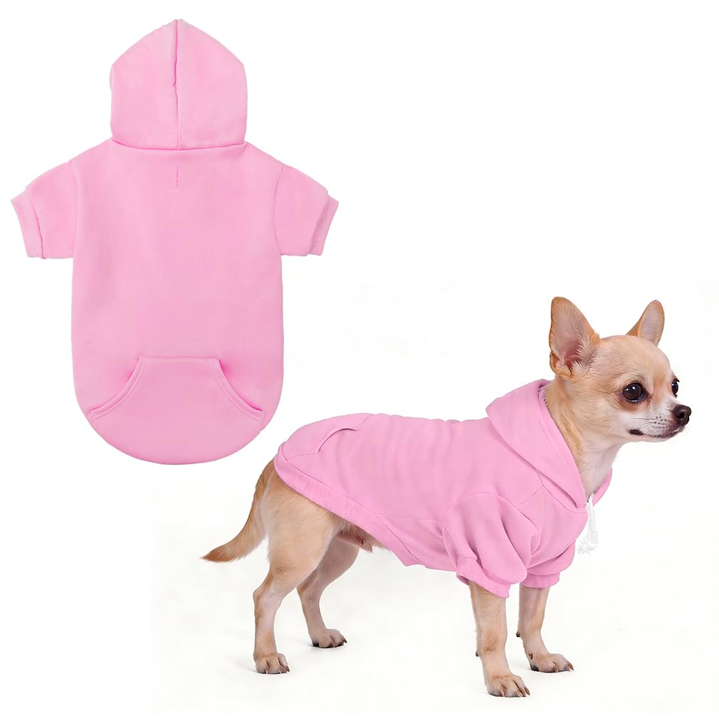 KOOLTAIL Basic Dog Hoodie - Soft and Warm Dog Jumper with Leash Hole and Pocket, Dog Winter Coat, Cold Weather Clothes Sweater for Small Medium Large Dogs Puppy Cat Boys Girls
