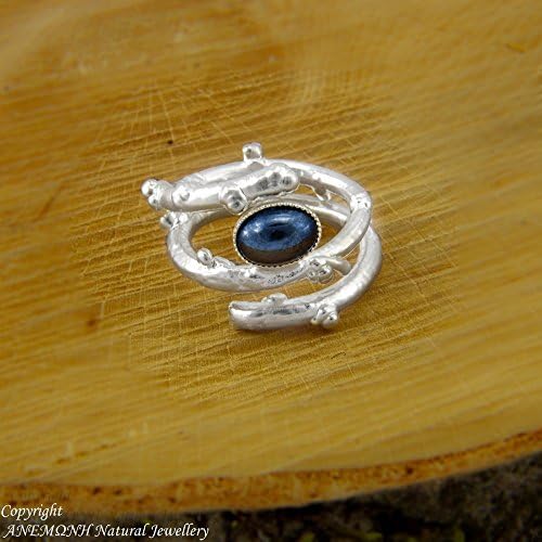 Handmade Twig, Greek Nature Inspired, Open, one size, Adjustable Ring, Moonstone; Black-onyx; Fresh-Water-Pearl; Amber