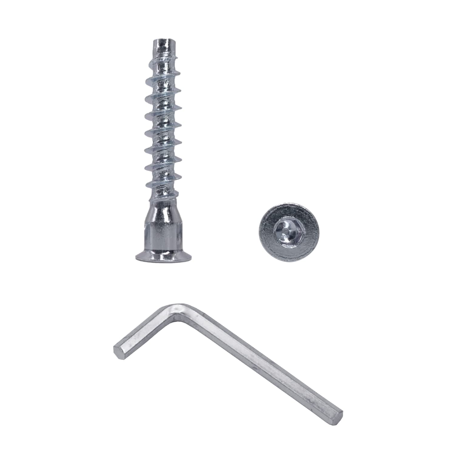 (Pack of 100 pcs) Internal Hex Countersunk Head 7.0 x 40 mm Furniture Screws, Confirmat Screw for Wood, Zinc Plated, Fixing Bolts (100, 7.0 x 40 mm)