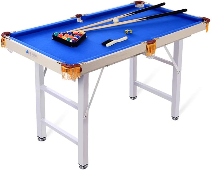Tables Snooker Table Kids Pool Table Wood Fiber Strong And Sturdy Healthy And Non-toxic Feel Comfortable Foldable Great Gaming Experience Gift For Children Tables ( Color : Blue , Size : 120*67*75cm )