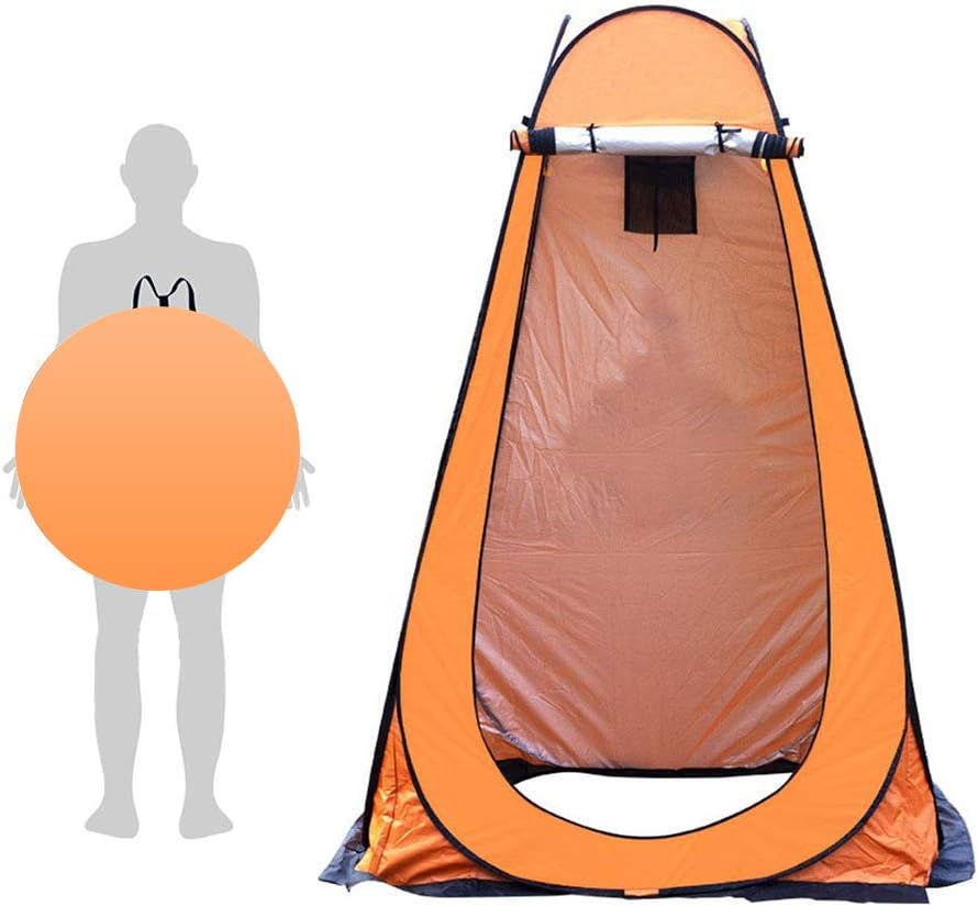 Privacy Shelter Pop Up Tent Shower Tents for Outdoor Changing Dressing Fishing Bathing Storage Room Portable with Carrying Bag Orange: Sports & Outdoors