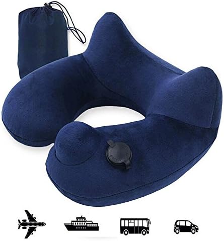 Inflatable Travel Neck Pillow, Accevo Portable U Shape Neck Support Pillows for Plane, Car or Train, Office Break