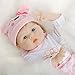 SanyDoll Reborn Baby Doll Newborn baby Vinyl Silicone 22 inch 55 cm Lifelike Gift smile cute