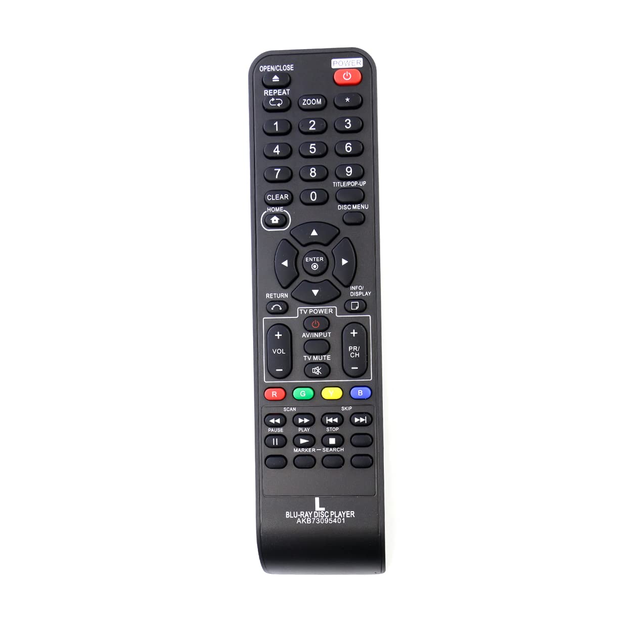 AULCMEET AKB73095401 Replacement Remote Control Compatible with LG Blu-ray Recorder Disc DVD Player BD630C BD640C BD611 BD611 BD620C BD555 BD550