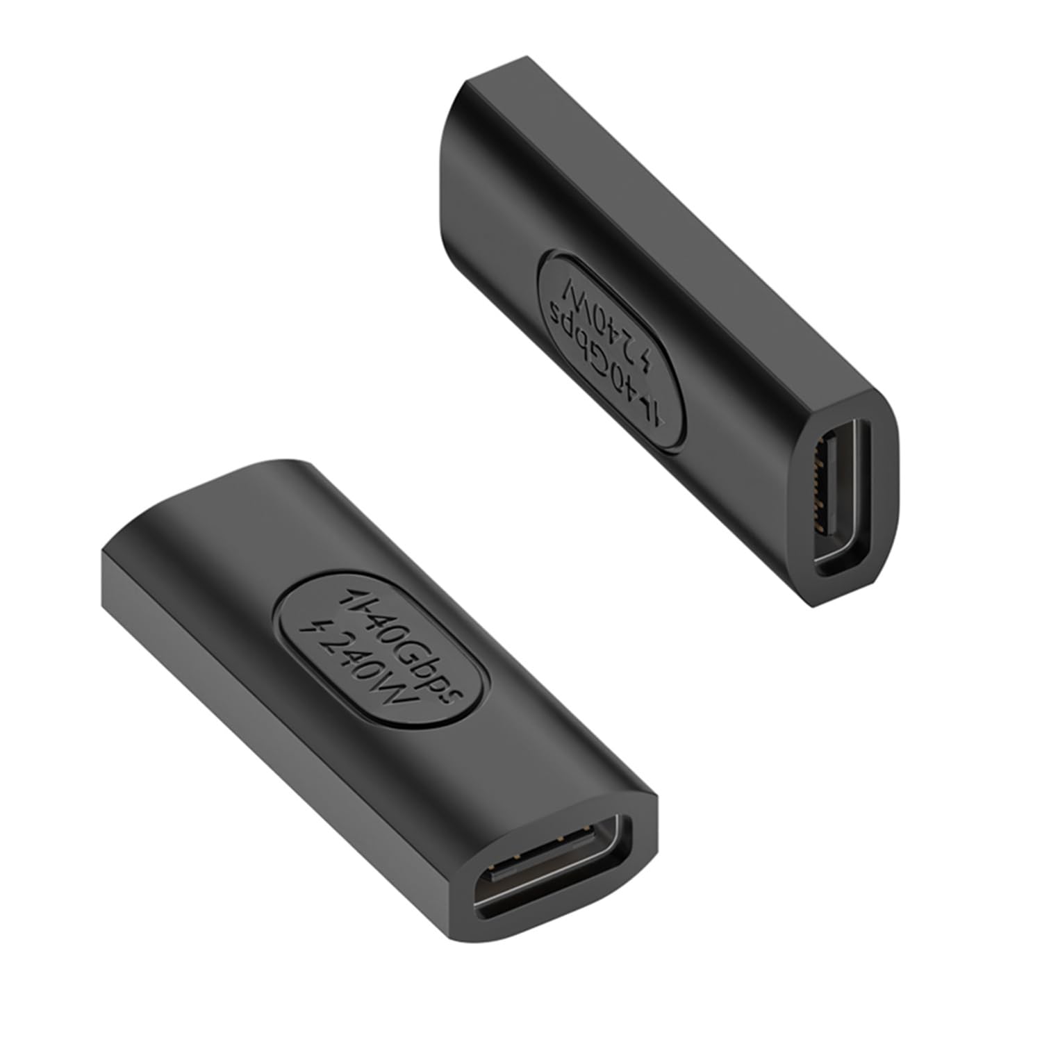 QIANRENON 240W USB4.0 C Female to Female Adapter Coupler 40Gbps USB4.0 Type C Socket to Socket Extension Connector PD240W/50V Charging Transfer 8K@60Hz Audio/Video, for Extending USB C Cable, 2Pcs