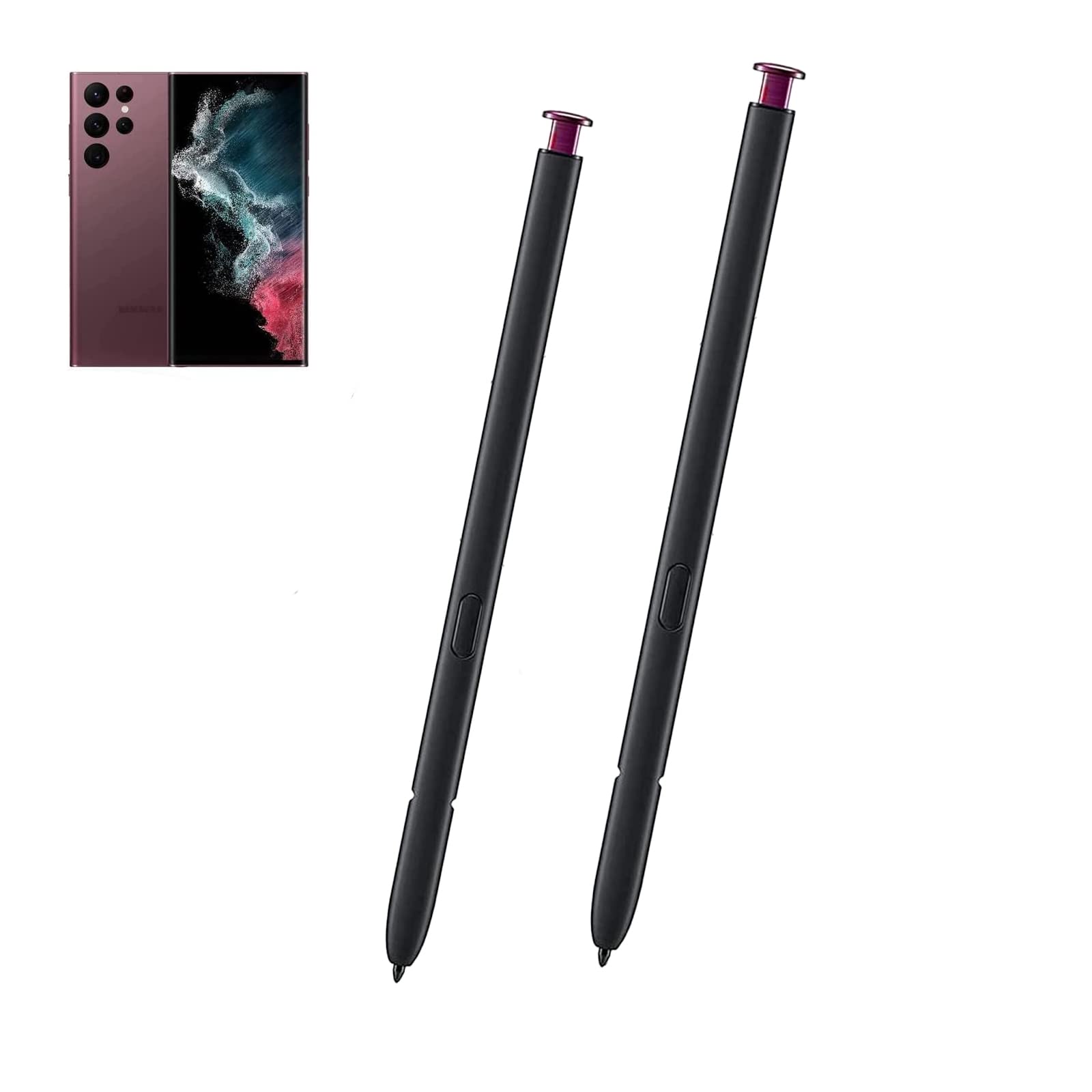 Photo 1 of 2 Pack S22 Ultra S Pen Replacement withoutBluetooth for Samsung Galaxy S22 Ultra 5G, Galaxy S22 Ultra Stylus S Pen Stylus Pen(Burgundy)