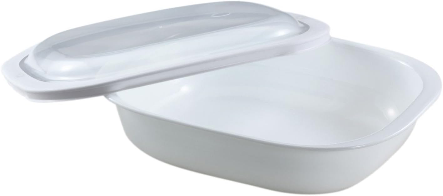 Corelle 2.83L Vitrelle Glass Lightweight Bake/Serve/Store Rectangular Baker with Plastic Cover